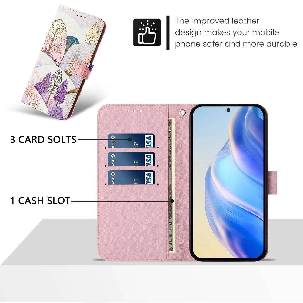 Coloured Drawing Wallet Case for Samsung Galaxy A06 A14 A15 A16 A23 A24 A25 A26 A34 A35 A36 A54 A55 A56 Leather Book Phone Cover