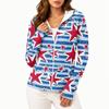 Women's Lightweight Long Sleeve Zip Up Hoodie with Pockets and Printed Design Sun Protection Jacket for Outdoor Activities