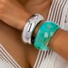 Conjunto de Pulseras para Mujer Bohemio Exagerado Ancho de Resina Adecuado para el Uso Diario y Regalos