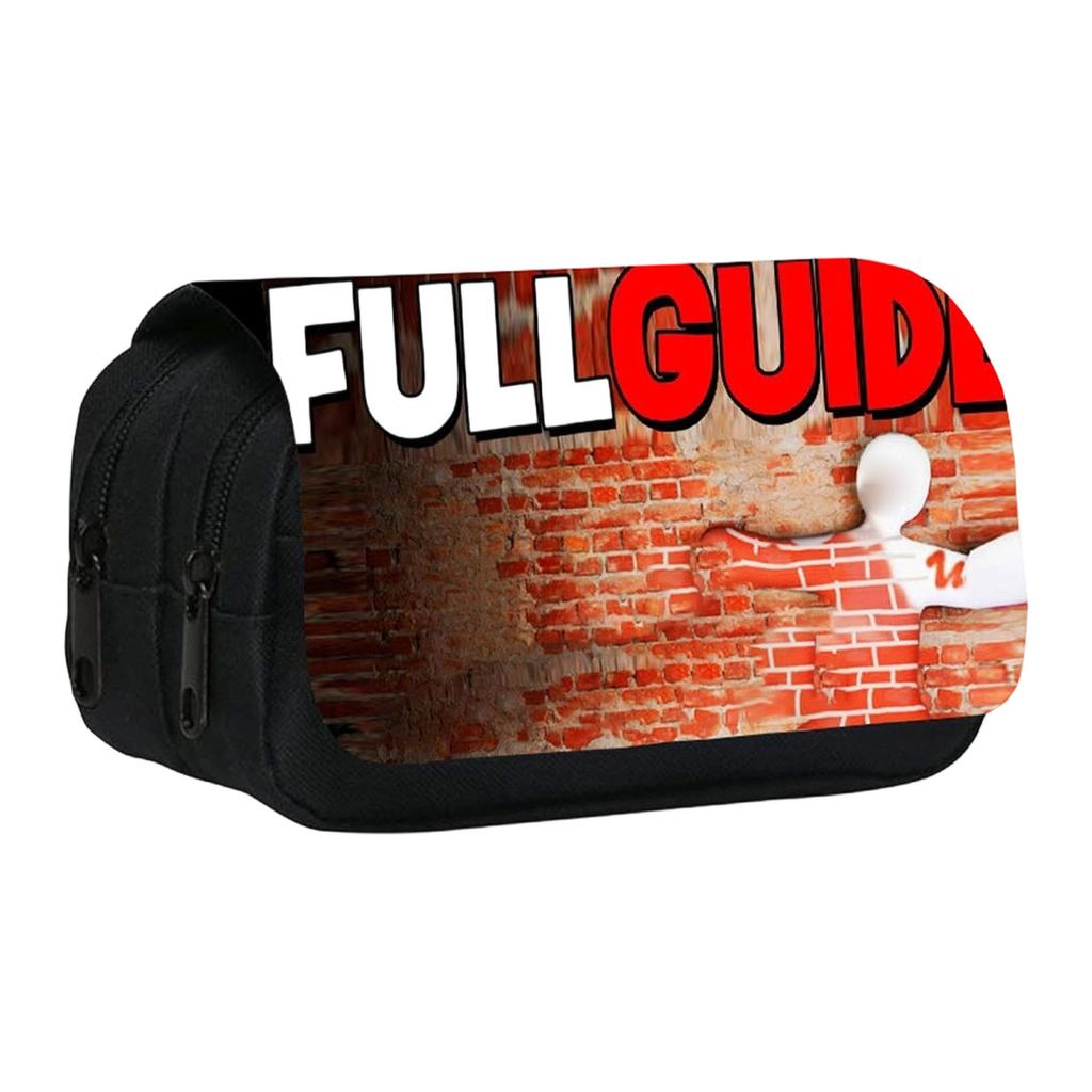 Printed Double-Layer Pencil Case for Students, Large Capacity Stationery for Pens and Pencils