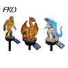 Courtyard Dragon Sculpture Solar Garden Light, Outdoor Sasquatch Statue Lamp, Fantasy Medieval Gothic Creature Sculpture, Pathway Light for Yard Lawn