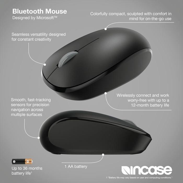 Bluetooth Mouse - Incase - RJN-00070 - Compact - 12 Months Battery Life - Fast Sensor
