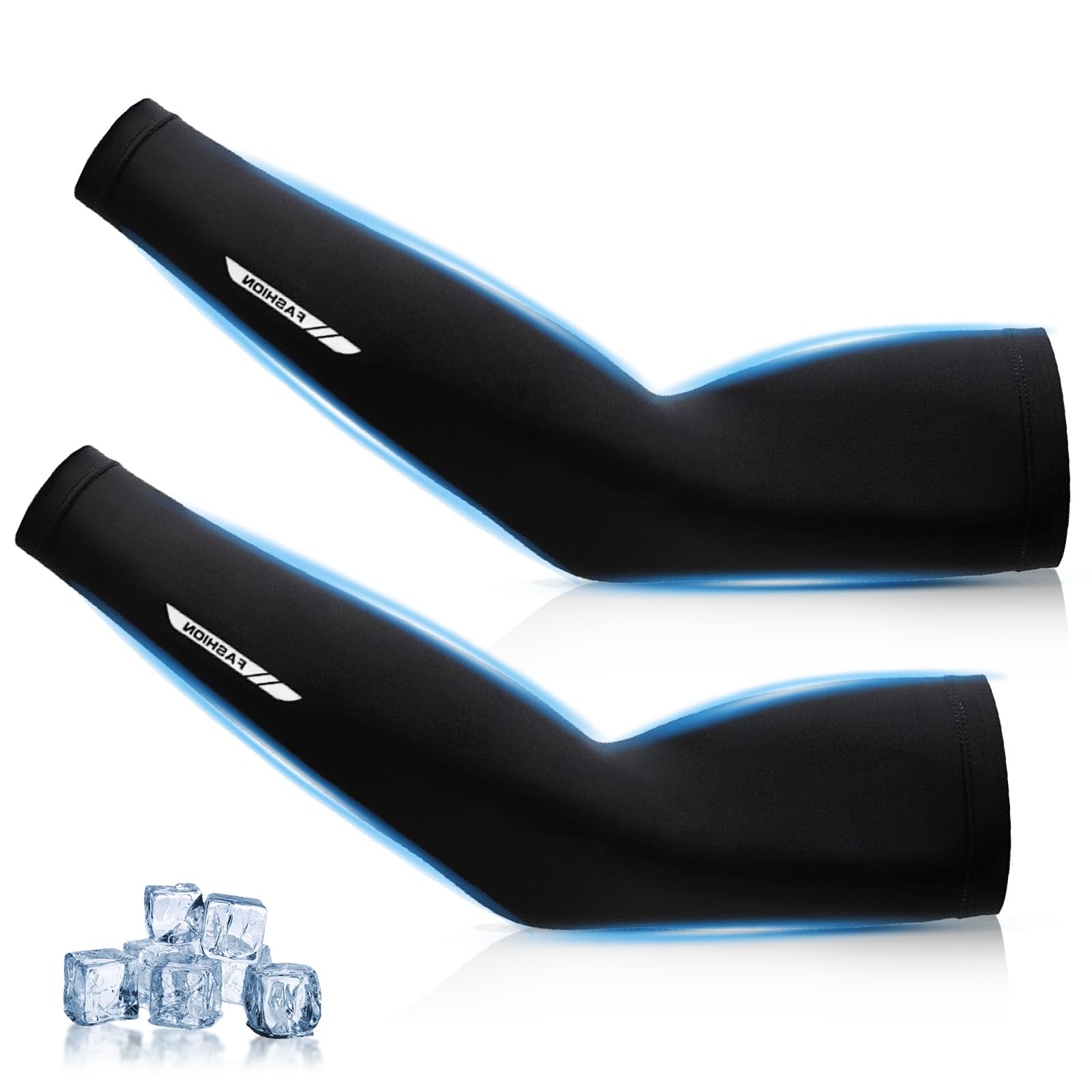 

Рукава для защиты от УФ-излучения высокой эластичности, четыре солнца, подходят для активного отдыха, например, в горах, унисекс [Karcusiny] мужские, из вискозы, прохладные на ощупь, чёрный