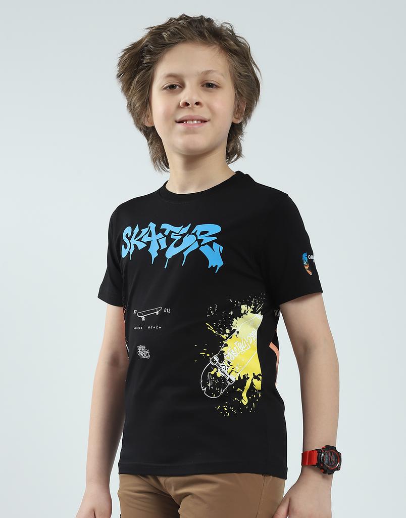 MONTE CARLO Boy's Regular Fit Printed Half Sleeve T-Shirt