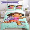 Dora l'Esploratrice Personalizza il tuo nome Set Biancheria da Letto Copripiumino Traspirante con Federe Decorazione per la Casa Regalo di Compleanno