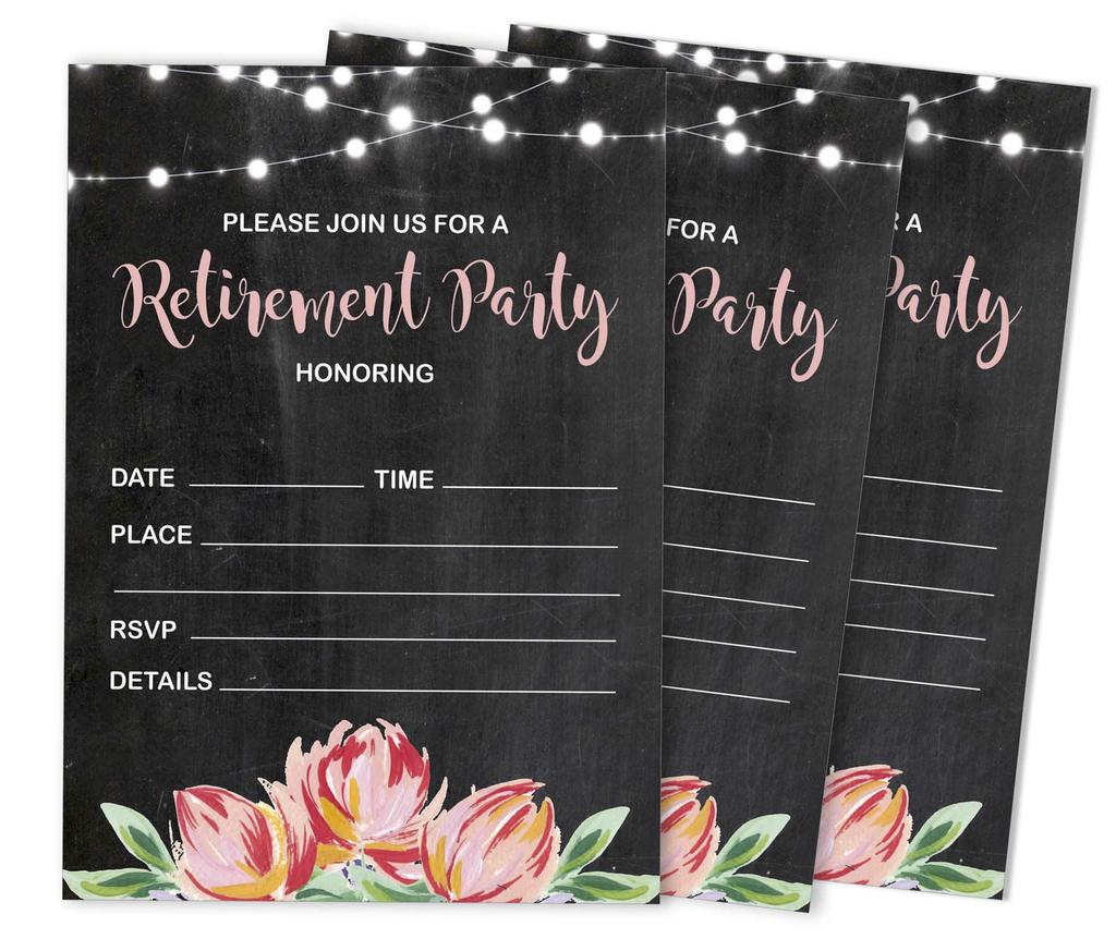 Inkdotpot Pack Of 30, Join Us Invitations With Envelopes, Retirement Party Celebration Invite Cards Fill-In Style Party Supplies 5 X 7 Inches
