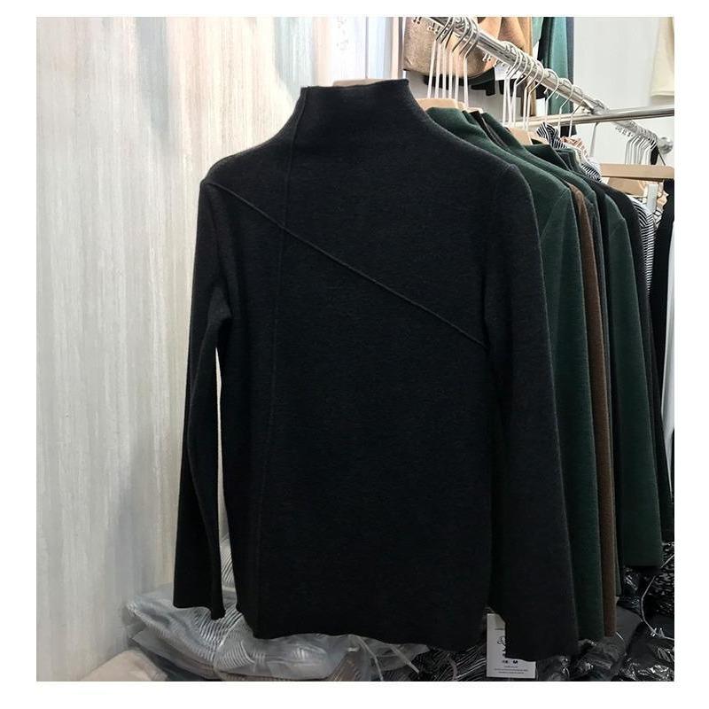 Velvet Half High Neck Base Shirt for Girls Long Sleeved T-shirt