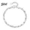 Bracciale da Donna Superficie Liscia Quadrifoglio Fortunato Forma a Cuore Lunghezza Regolabile
