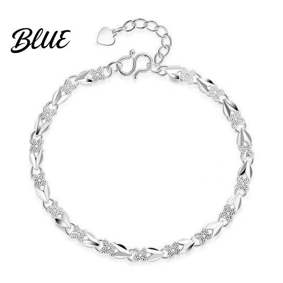 Bracciale da Donna Superficie Liscia Quadrifoglio Fortunato Forma a Cuore Lunghezza Regolabile