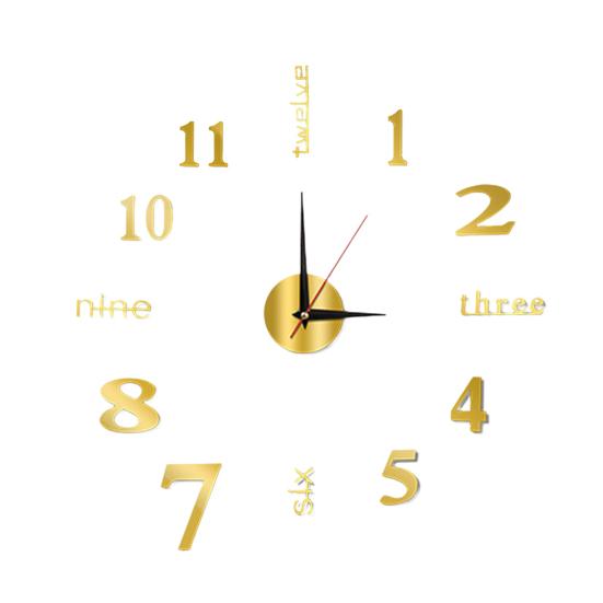 Modern Nordic Wall Clock Battery Powered Quiet Non-ticking Arabic Numerals Clock 3D Effect DIY Wall Clock for Living Room
