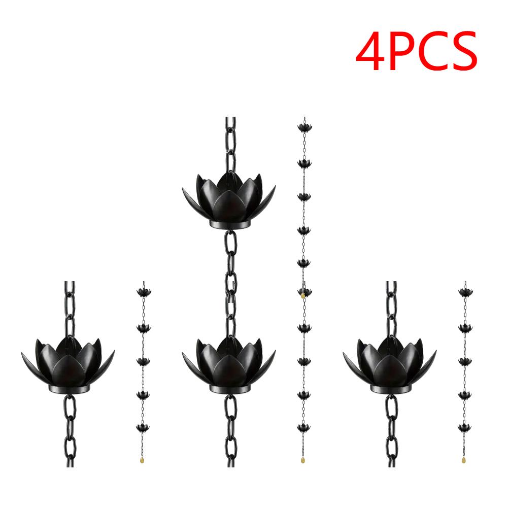 1-5PCS Lotus Rain Catcher Chain Decorative Adjustable Rain Chain Gutter Roof Rainwater Catcher Drainage Downspout Tool For Outdo