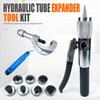 Manual Hydraulic Tube Expander Tool Kit with 7 Pipe Expander Heads Air Conditioner Copper Tube Flapper Refrigerator Tube Flapper