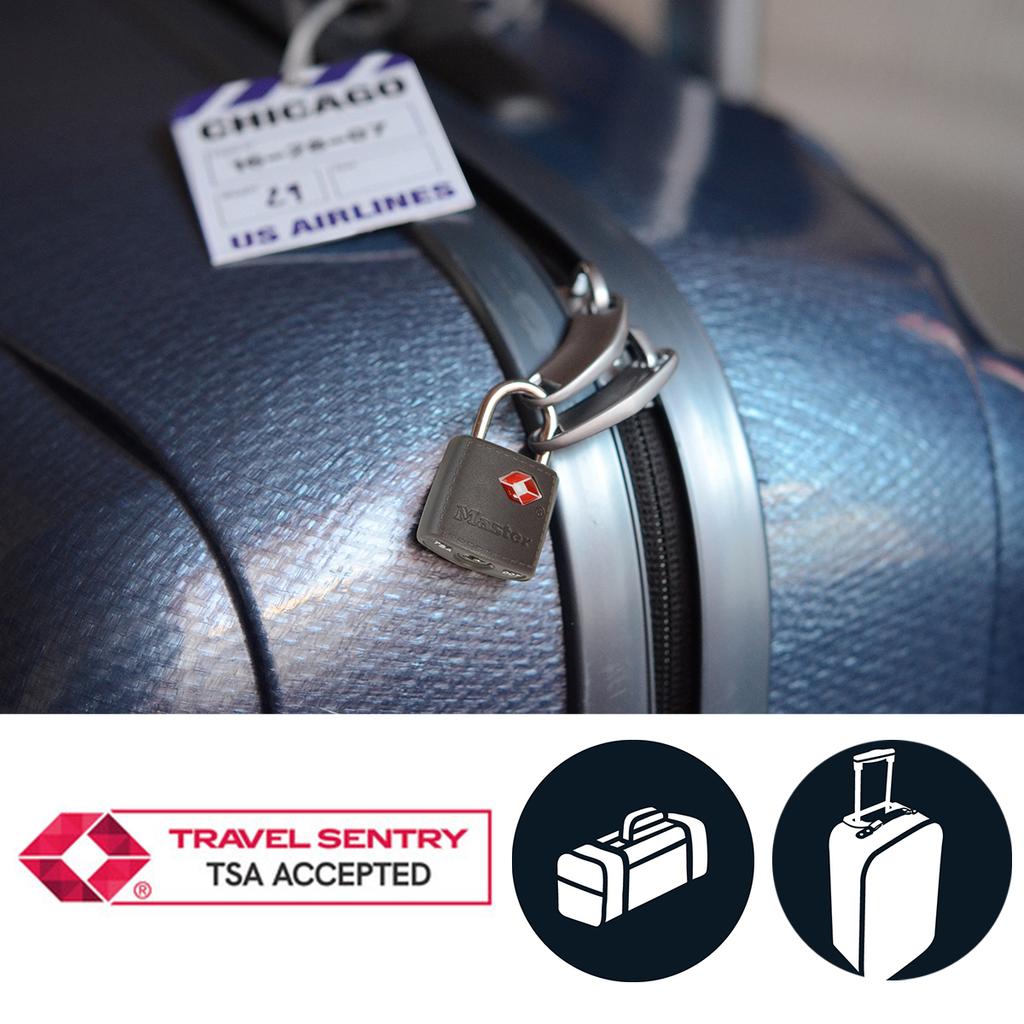 Master Lock Pack of 2 Key Travel Padlocks TSA Certified, 23x38x11 mm