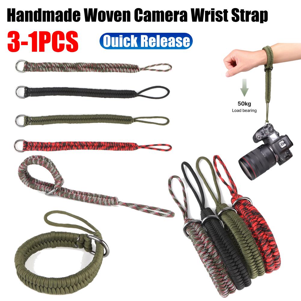 Handmade Woven Camera Wrist Strap Quick Release Camera Hand Strap with Safer Connector Wrist Lanyard for DSLR Mirrorless Camera