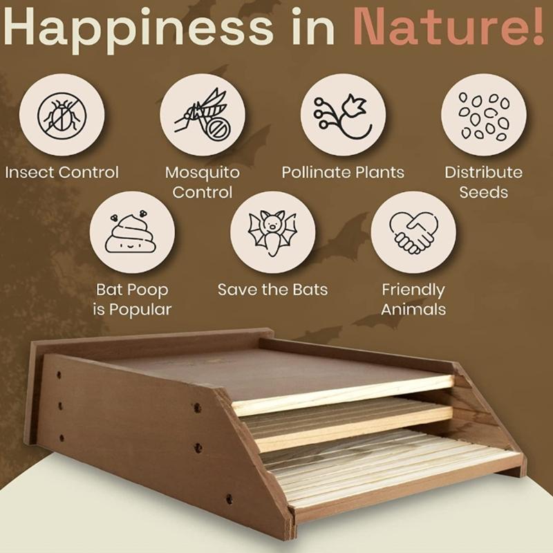 Durable Bat House for Outdoor Activities for Families and Outdoor Enthusiasts Easy To Install Bat Habitat Easy Assembly