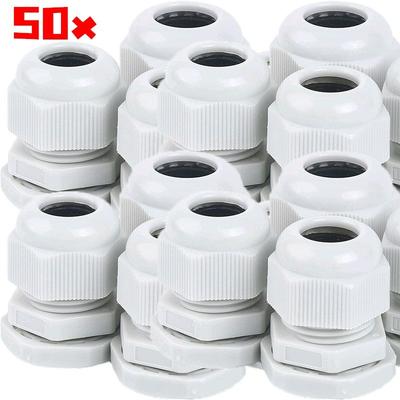 Waterproof Cable Gland White Black Plastic Connector IP68 PG7 PG9 Cable Entry Fastener Adjustable Joint Electric Box Panel