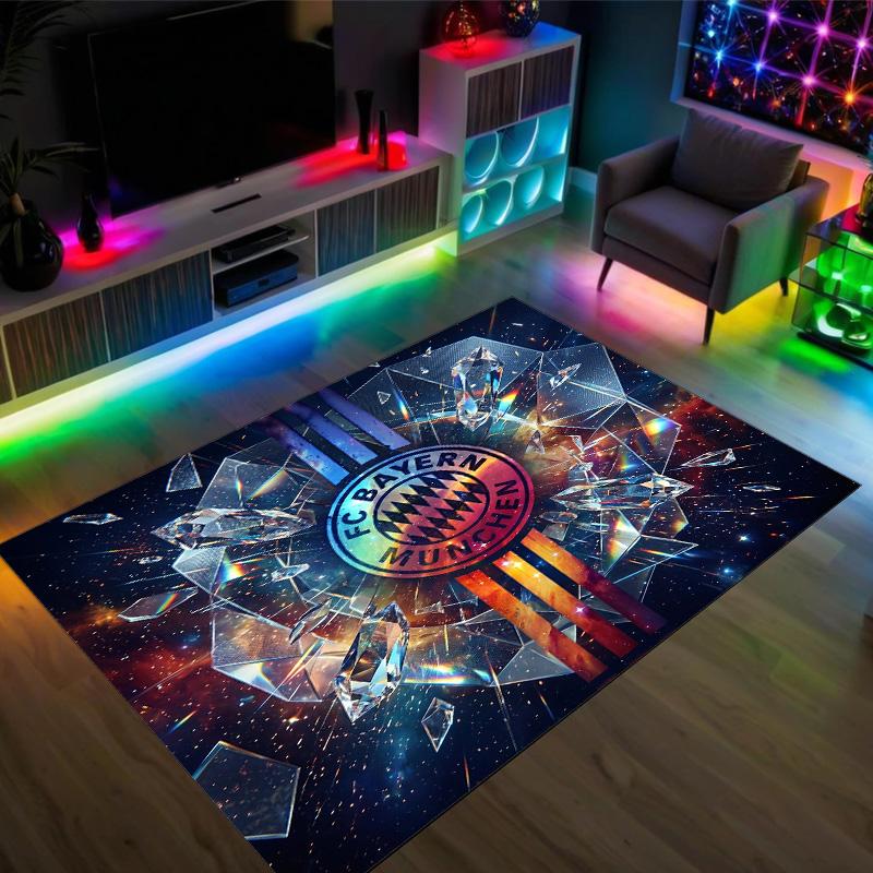 Bayern Munich Design Crystal Velvet Carpet Cozy Non?Slip Printed Rug For Bedroom Living Room Entrance