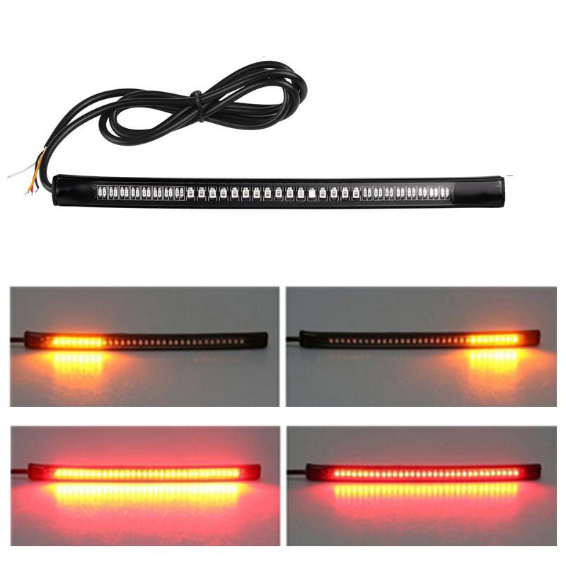 48 LED Universal Flexible Motorcycle Light Strip Tail Brake Stop Light Turn Signal Light