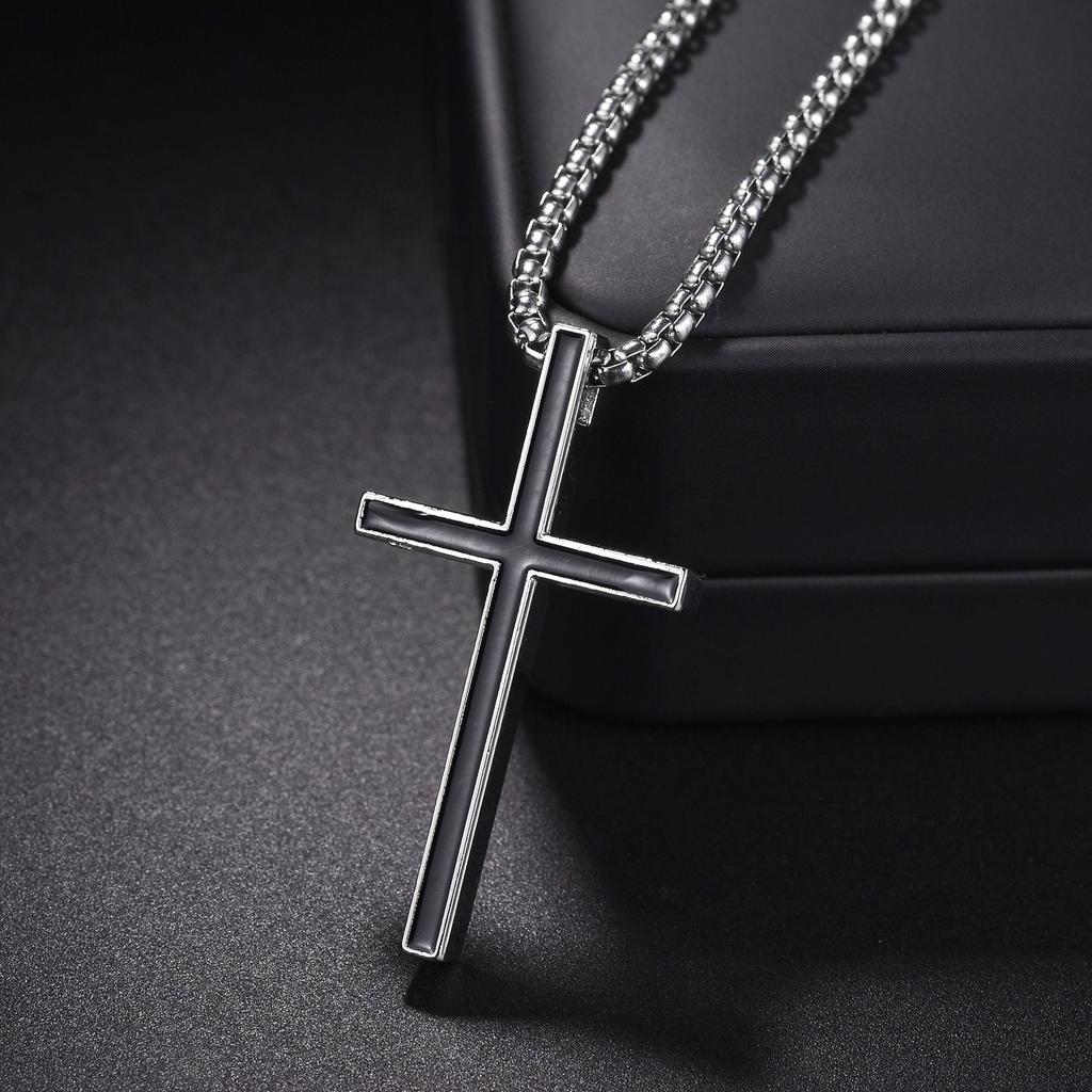 Christian Jesus Cross Necklace for Women Men Stainless Steel Chains Choker Religion Pendants Jewelry Prayer Baptism Gift