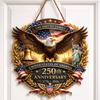4th of July Patriotic Door Wreath Red Blue White Star Eagle Wooden Welcome Sign Wreath for Independence Day Memorial Day Home Wall Outdoor Indoor