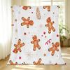 Gingerbread Man Series Flannel Fleece Blanket – Soft Warm Cozy, Machine Washable, Winter Christmas Blanket for Home Office Nap