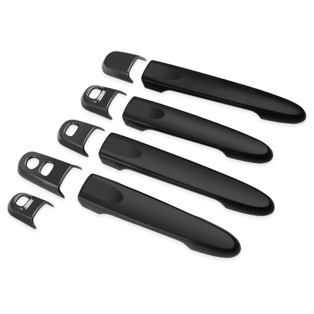 

Накладки на дверные ручки Marchfa с хромированным комплектом из 9 штук для Toyota Subaru Daihatsu Thor M900A [Совместимо с Roomy/Tank, Justy, M910A], Накладки, (Матовый черный)