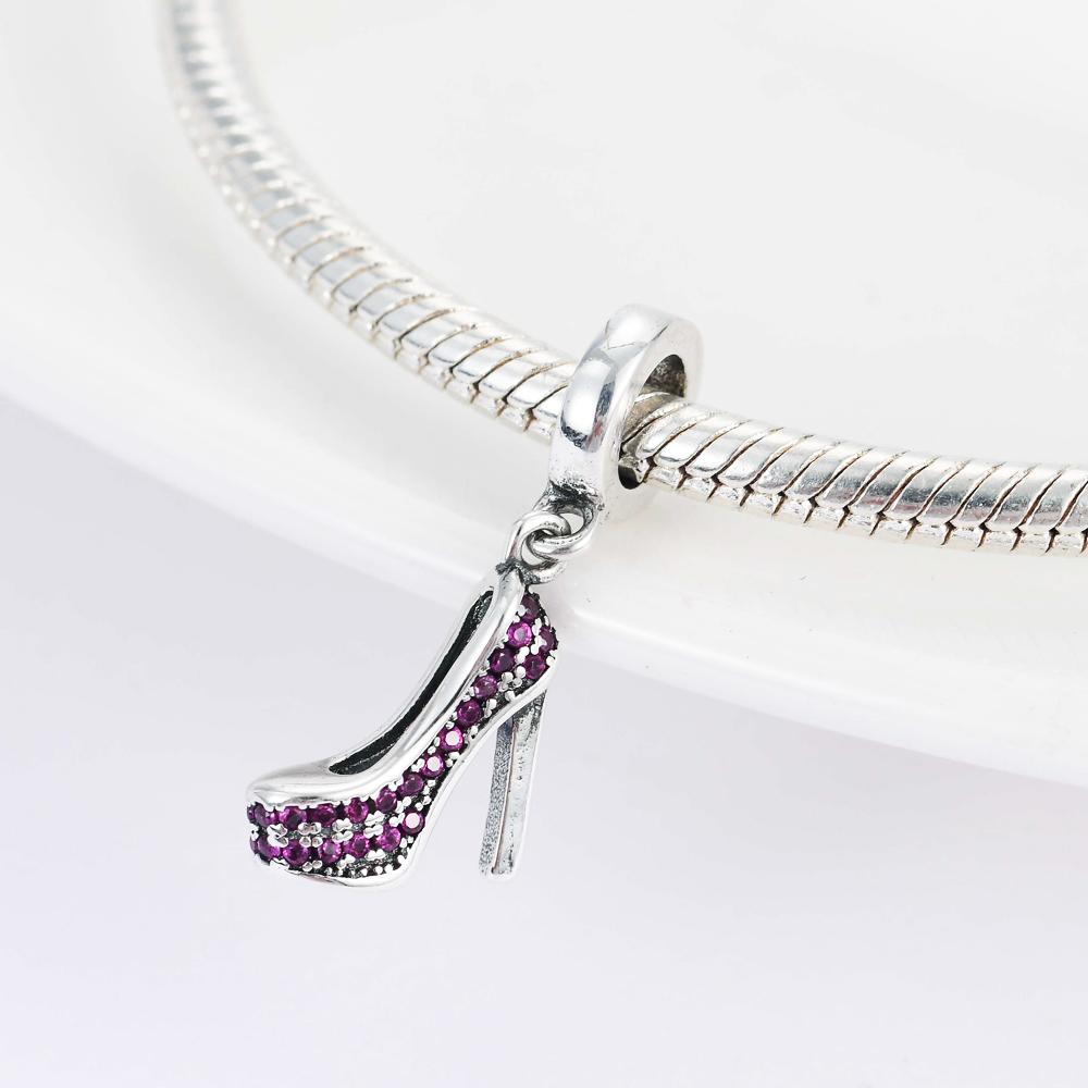 New Original Copper Plated Accessories Fashion Charm Perfume High Heels Bead Fit Pendant Bracelet For Women Diy Jewelry Gift