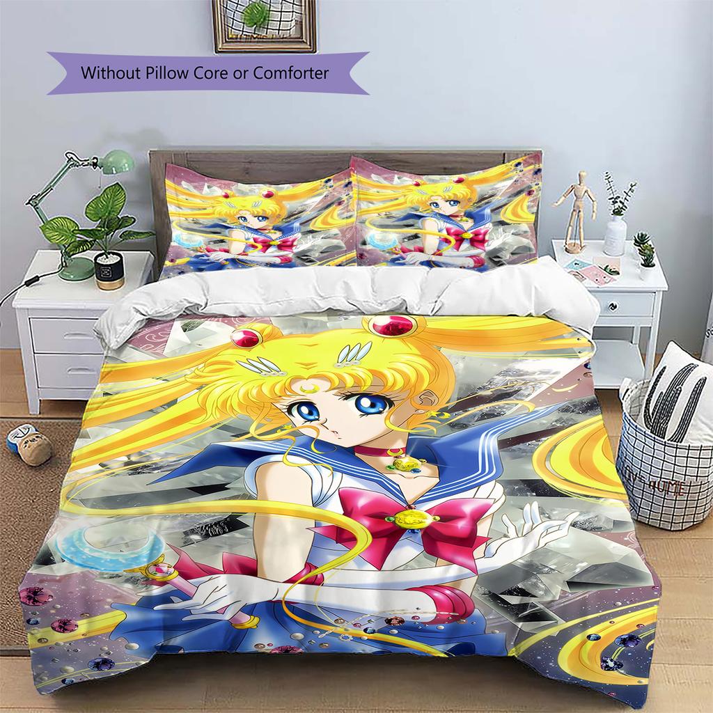 Sailor Moon Tsukino Usagi Main Duvet Cover & Pillowcases, Sailor Moon Fan Bedroom Bedding, Perfect Gift.chl