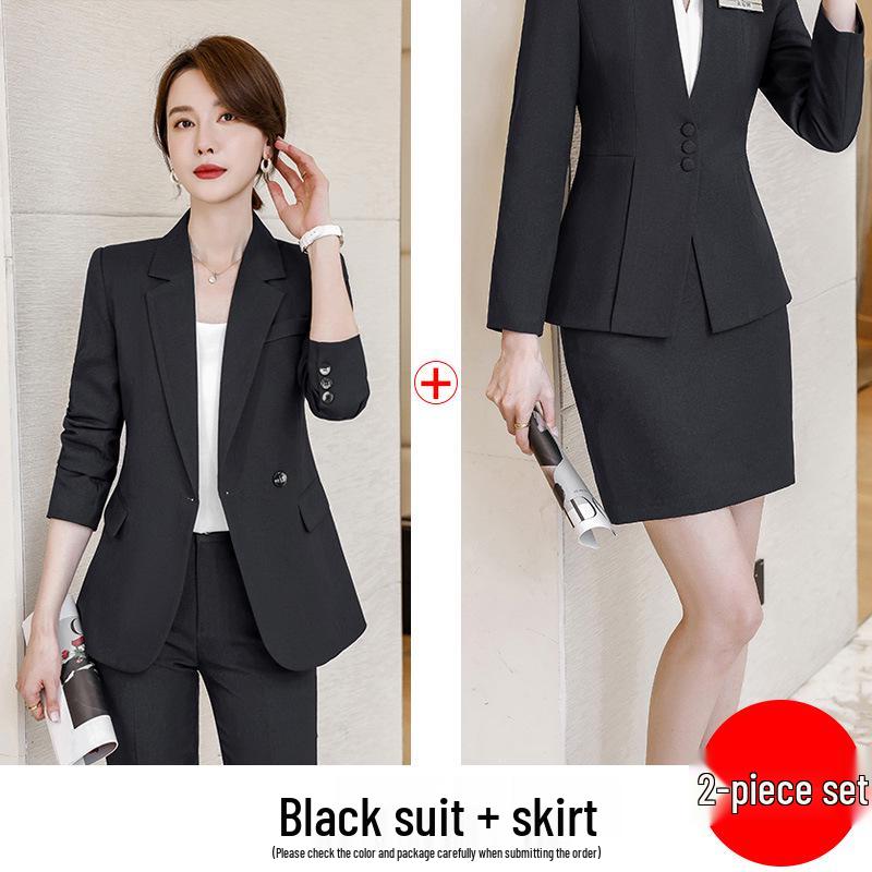 Women's High-End Korean Style Blazer Suit - Professional Workwear for Autumn/Winter