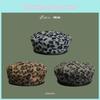 Wool Stylish Beret For Women Leopard Print Warm Fall And Winter Trendy Hat