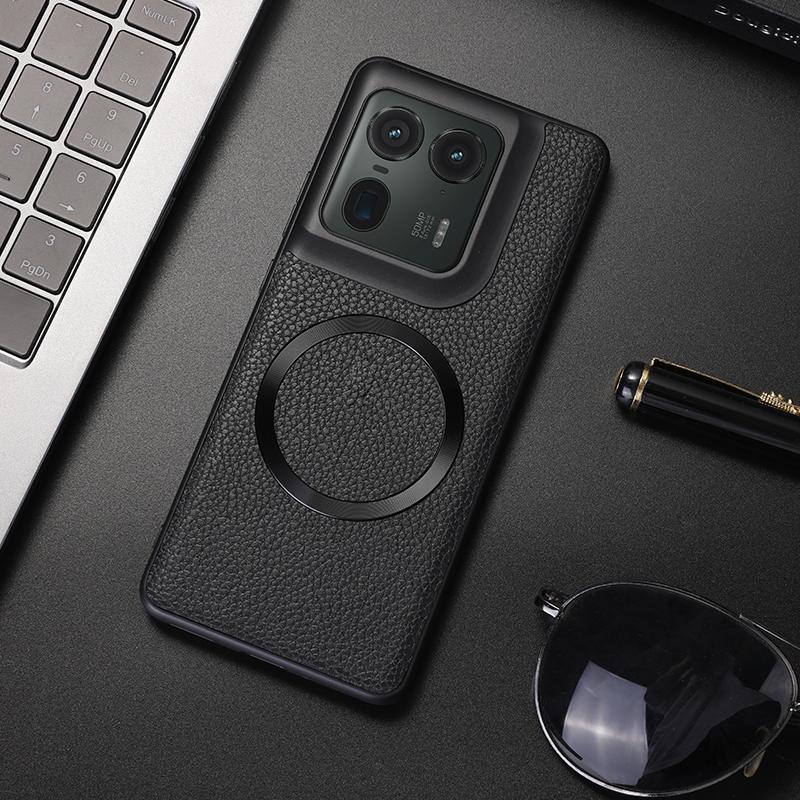 

For Motorola Edge 50 Ultra 5G/Moto X50 Ultra 5G Magnetic Case Litchi Texture PU Leather+TPU Phone Cover Black