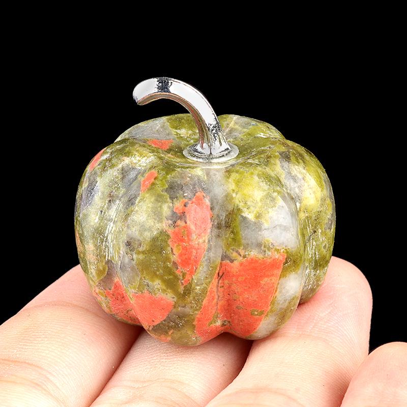 30mm Natural Crystal Pumpkin Decoration for Halloween & Thanksgiving - Large Qty Discount