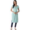 Aurelia Women's Cotton Geometric Regular Kurta (22FEA12879SS-701898_Teal Green_XS)