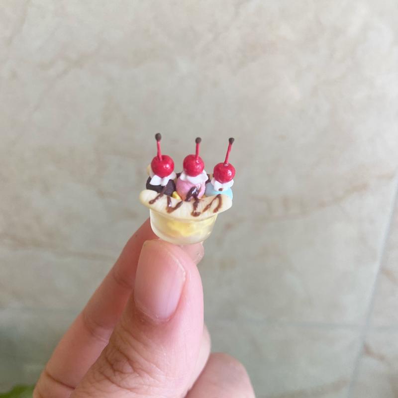 1 Stück 1:12 1:6 Mini-Puppenhaus Mini-Banane Buffy Eisbecher Rollenspiel Küche Für Kinder Spielzeugzubehör