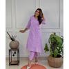 Women's Cotton Chikankari Angrakha Style Kurti Set Indian Pakistani Tunic Dress VF-1865