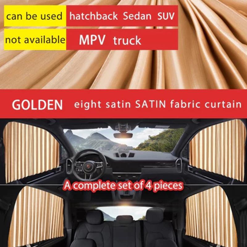 4Pcs/Set Universal Car Sunshade Magnetic Side Window Curtain Retractable Sunscreen Heat Window Cover жёлтый