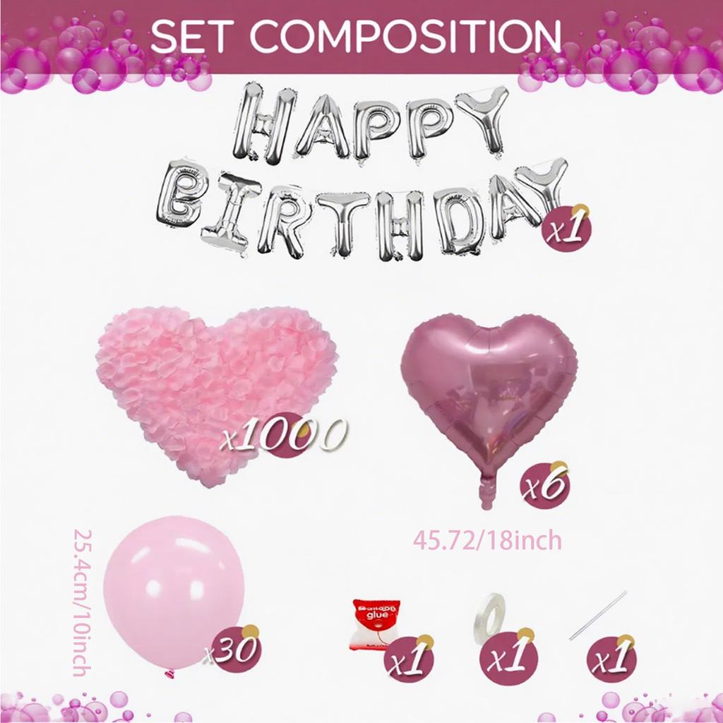 Geburtstagsparty Dekoration Happy Birthday Buchstabenbanner Polyester Ballon Geeignet für Frauen- und Männergeburtstagspartys