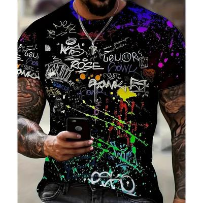 New Summer Men's Fashion T-shirt Personality Multicolored Printed Men's T-shirt Top