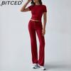 BITCED Women's Autumn/Winter Elegant Solid-Colour O-Neck Urban Casual Fashion Set