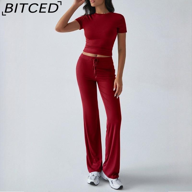 BITCED Women's Autumn/Winter Elegant Solid-Colour O-Neck Urban Casual Fashion Set