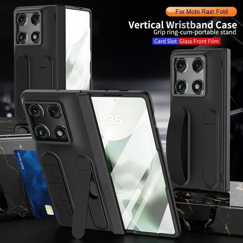 With Credit Card Slot Multifunctional Kickstand Wrist Strap Folding Case For Motorola Razr Fold Moto Razr Fold Protective Cover
