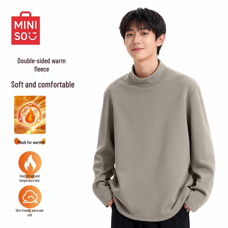 MINISO Men's Thermal Turtleneck Long Sleeve T-Shirt