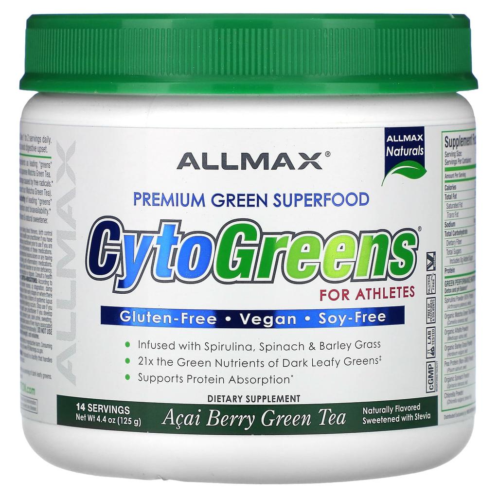 Cytogreens® for Athletes, Acai Berry Green Tea Flavor, 125G (4.4Oz)