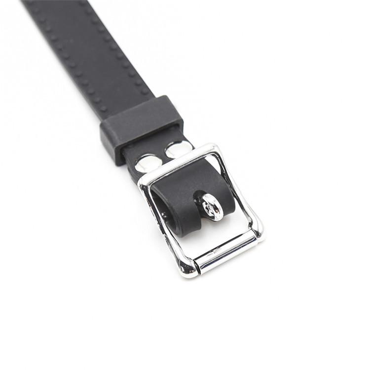 Silicone Ball Gag with Buckle Lock for Open Mouth Bondage - Black