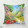 1/4pcs Vibrant Summer Floral & Monarch Butterfly Throw Pillow Cover Home farmhouse outdoor decoration cushion cover
