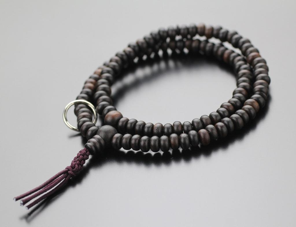 Prayer Bead Bracelet 108 Beads Soto Zen Striped Ebony Prayer Bead Bracelet Bracelet Prayer Beads 108 Beads Amulet for Worldly Desires for Men Women