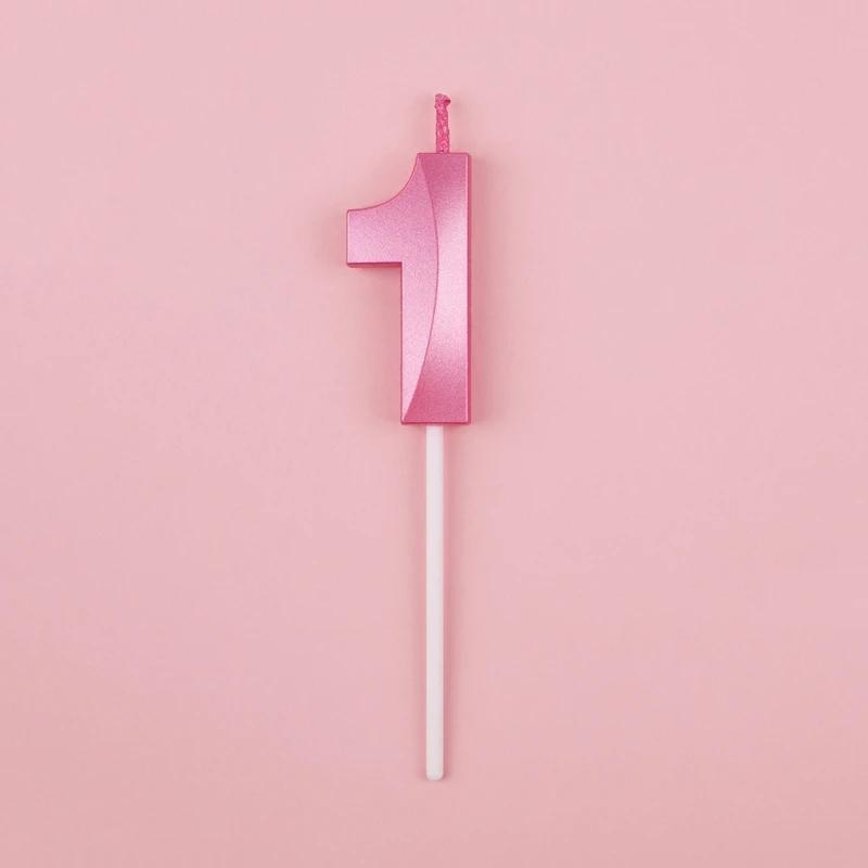 Pink Blue Digital Candle 0-9 Number Birthday Candles Cake Dessert Insert Decoration Baby Shower Anniversary Day Cake Decor