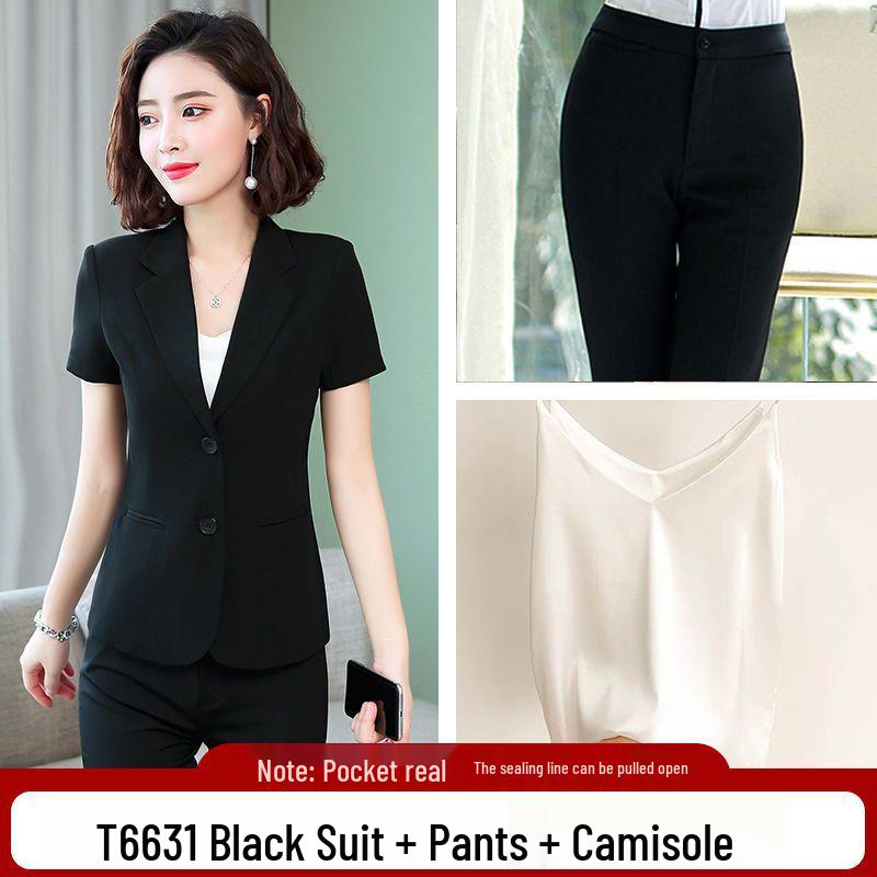 Elegant Women's Summer Suit Set - Professional, Short-Sleeved Front Desk Uniform, Thin Style