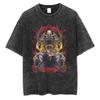 2026 BLEACH Ichigo Kurosaki Hollow Mask Print T-shirt Black Washed Oversized Cotton Casual Streetwear Tee For Fans