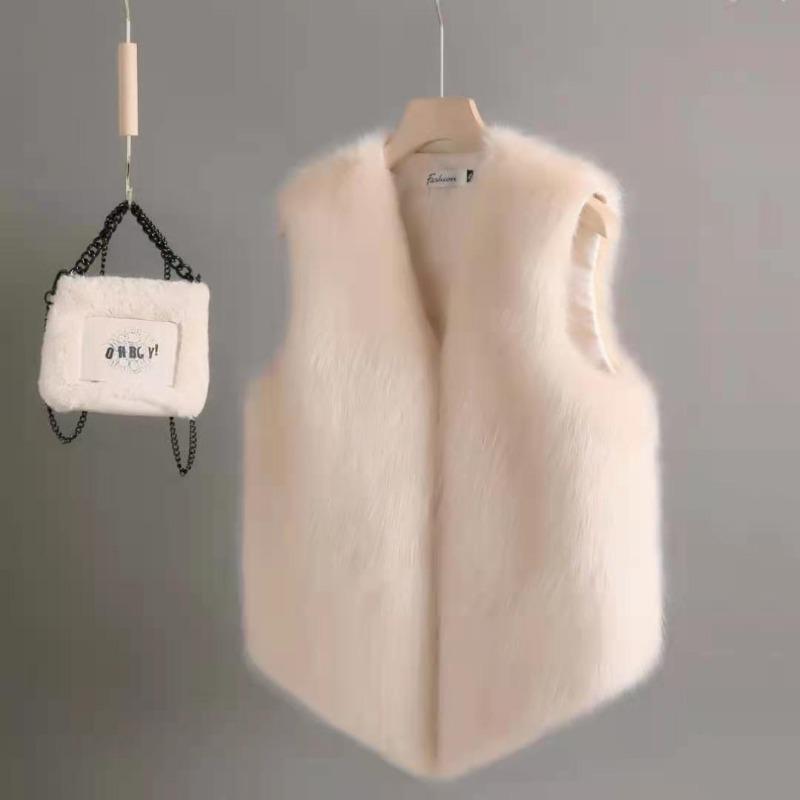 Autumn and winter new fur vest women's short imitation Rex rabbit hair vest slim and thin fur vest vest